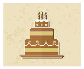 birthday cake flat icon