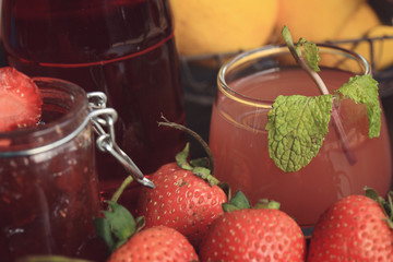 Strawberry jam with juice
