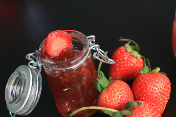 Strawberry jam with juice