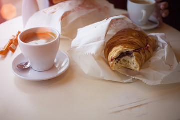 Coffee with the croissants.