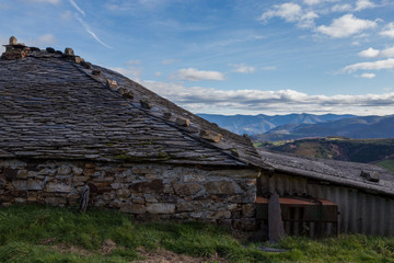 Roof and skyline at the Camino Primitivo at Penafuente, World Heritage