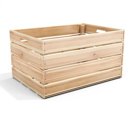 3d empty wooden crate