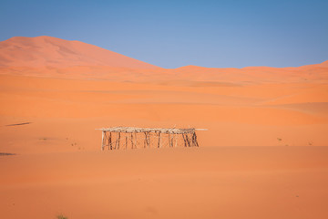 Fototapeta na wymiar Sand Dunes in the Sahara Desert, Merzouga, Morocco