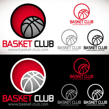 logo basket club rouge ballon