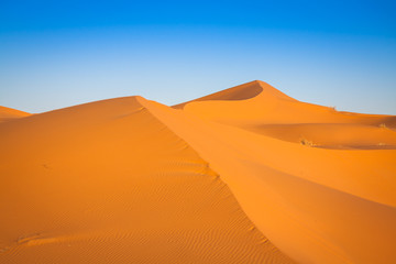 Fototapeta na wymiar Sand Dunes in the Sahara Desert, Merzouga, Morocco