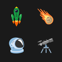 four stylish space icons 