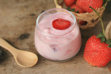 Yogurt smoothie fresh strawberry