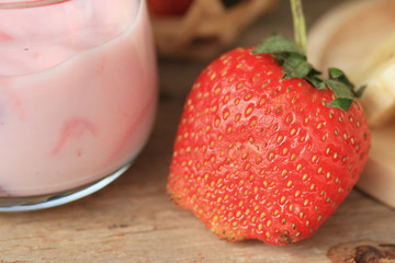Yogurt smoothie fresh strawberry
