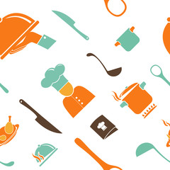 Kitchen seamless vector pattern 