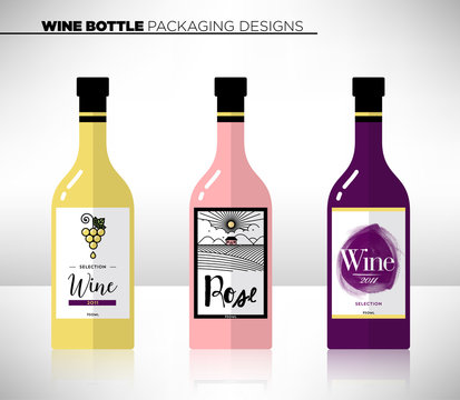 Trendy Vector Wine Packaging Template