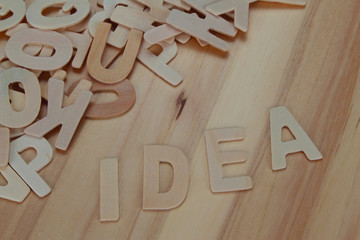 Word idea made with wooden letters alphabet