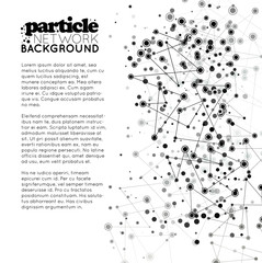 Black and white network with particles design backdrop