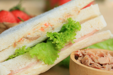 tasty sandwich tuna ham