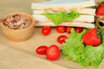 tasty sandwich tuna ham