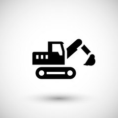 Crawler excavator icon © motorama