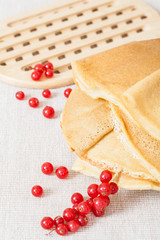 Red currant and pancakes