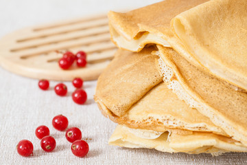 Red currant and pancakes