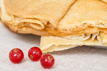 Red currant and pancakes