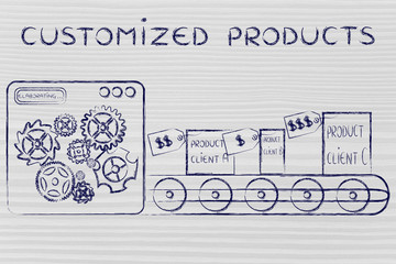 production line with customized unique items, Customized Product