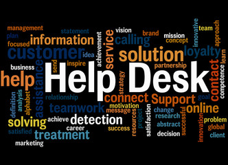 Help Desk, word cloud concept 3