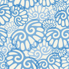 Seamless Floral Seashell Pattern