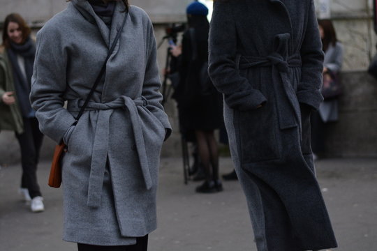 France , Paris , 28 January 2016 : Unknown Outside The Viktor & Rolf Fashion Show During Haute Couture.