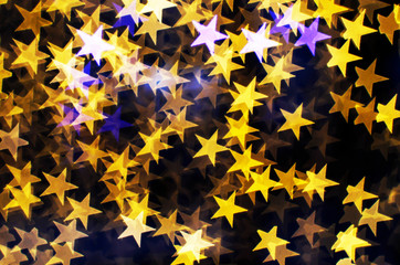 Blurring lights bokeh background of stars