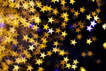 Blurring lights bokeh background of stars