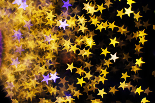 Blurring lights bokeh background of stars