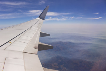 Airplane Wing in Flight