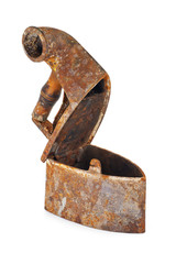 Old vintage iron isolated on white background