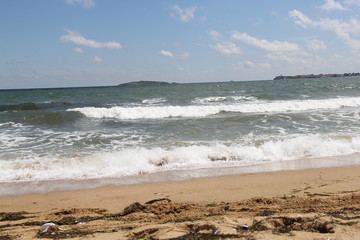 Fototapeta premium Sea, sand, wave, year 2014