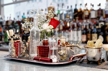 Stuff used for decorating cocktails, toned
