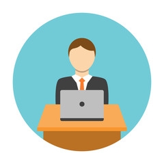 Man working on laptop