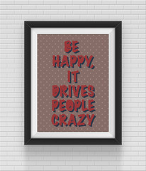 Fototapeta premium square black frame on the brick wall background. 