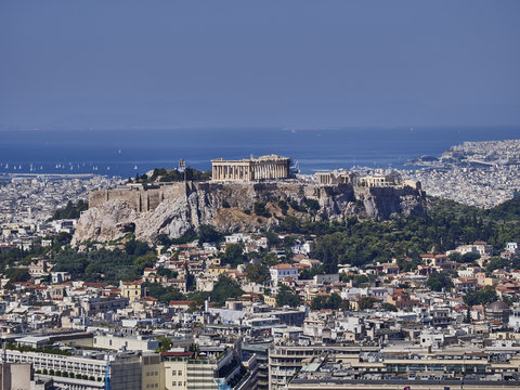 Greece, acropolis and Athens cityscape scenic view