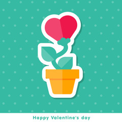 Valentine day icon in flat style