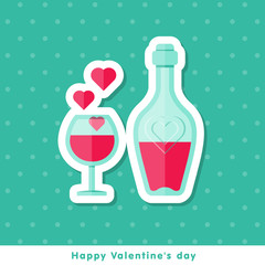 Valentine day icon in flat style