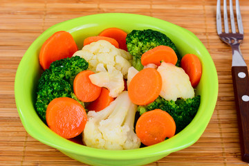 Vegetable Plate: Broccoli and Carrots. Diet Fitness Nutrition.