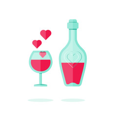 Valentine day icon in flat style