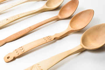 Assortment of wooden spoons.