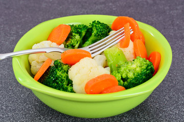 Vegetable Plate: Broccoli and Carrots. Diet Fitness Nutrition.