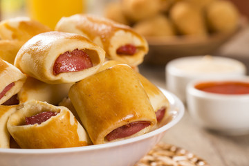 Sausage baked snacks. Brazilian snacks.