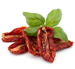 Dried tomatoes isolated on white background cutout