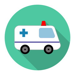 Ambulance car flat icon.