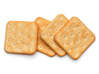 Dry cracker cookies isolated on white background cutout
