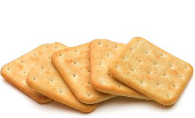 Dry cracker cookies isolated on white background cutout