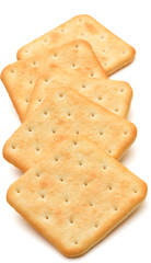Dry cracker cookies isolated on white background cutout
