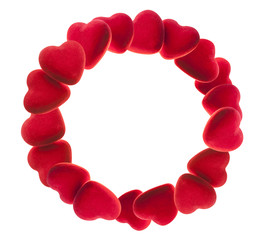 Obraz premium round frame of red hearts