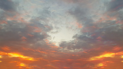 Colorful Cloudy sunset .